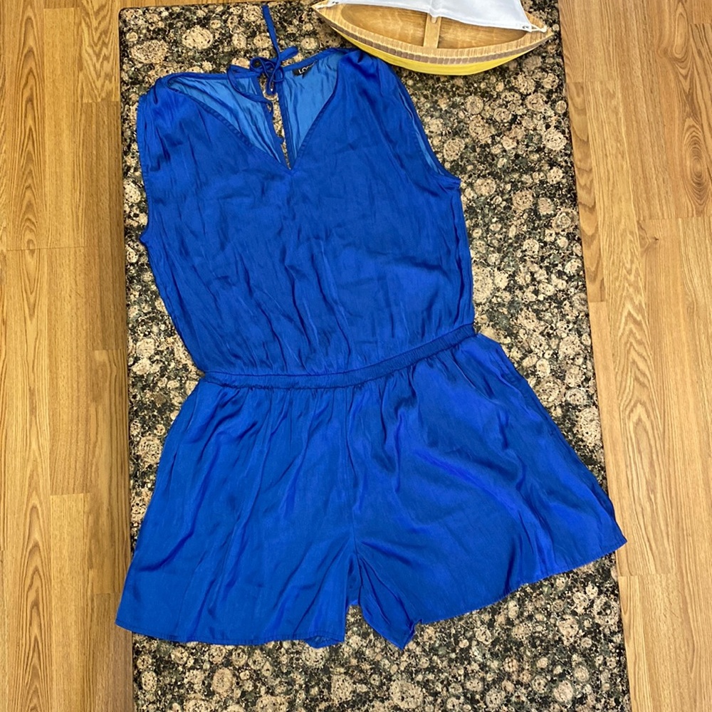EUC LOFT romper, sleeveless tie-back, with pockets! Size S